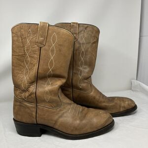 DOUBLE H Mens Cowboy Western Ranch Boots Tan Brown Leather Riding Size 12 D